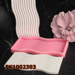 Silikon Kalıp Mum Kalıbı – Uzun Çizgili Dalgalı Sunumluk