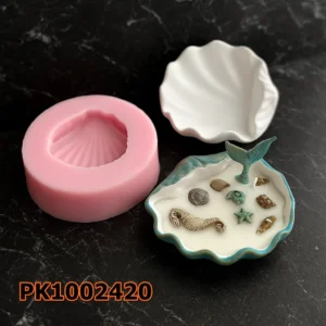 Silikon Kalıp Mum Kalıbı – Büyük İstiridye Deniz Kabuğu Mumluk Sunumluk