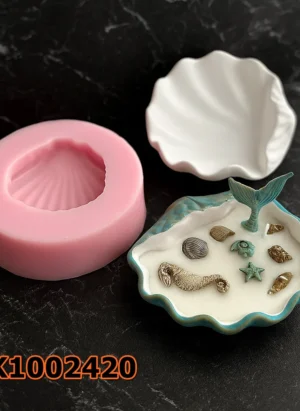 Silikon Kalıp Mum Kalıbı – Büyük İstiridye Deniz Kabuğu Mumluk Sunumluk