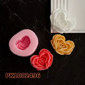 Silikon Kalıp Mum Kalıbı – Kalp Gül