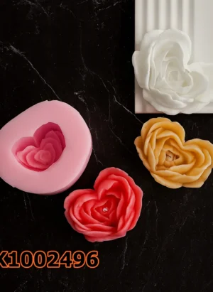 Silikon Kalıp Mum Kalıbı – Kalp Gül