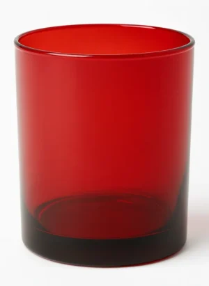Renkli Cam Bardak İkonik - Transparan Kırmızı 6021