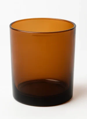 Renkli Cam Bardak İkonik - Transparan Kahve