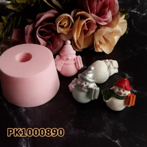 PK1000890 - Silikon Kalıp Mum Kalıbı - Minik Kardan Adam