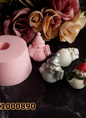 PK1000890 - Silikon Kalıp Mum Kalıbı - Minik Kardan Adam