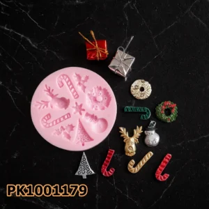 PK1001179 - Silikon Kalıp Mum Kalıbı - Yılbaşı Minik Objeler