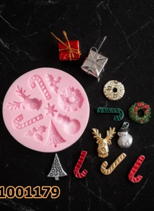 PK1001179 - Silikon Kalıp Mum Kalıbı - Yılbaşı Minik Objeler