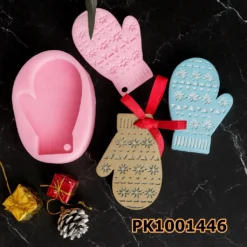 PK1001446 - Silikon Kalıp Mum Kalıbı - Yılbaşı Eldiven