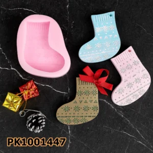PK1001447 - Silikon Kalıp Mum Kalıbı - Yılbaşı Çorap
