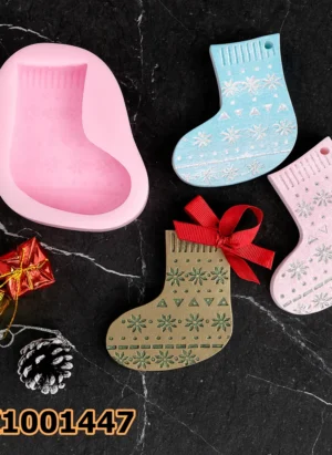 PK1001447 - Silikon Kalıp Mum Kalıbı - Yılbaşı Çorap
