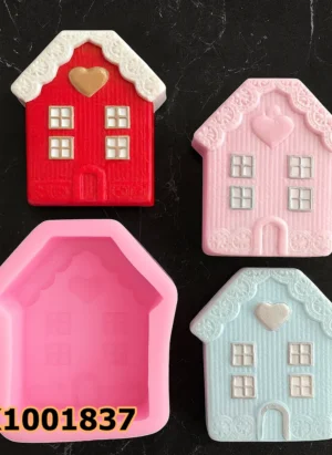 PK1001837 - Silikon Kalıp Mum Kalıbı - Yılbaşı Evi