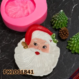 PK1001841 - Silikon Kalıp Mum Kalıbı - Noel Baba Tabak