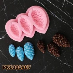 PK1001967 - Silikon Kalıp Mum Kalıbı - 3'lü Minik Kozalak