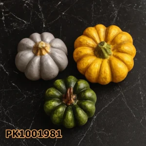 PK1001981 - Silikon Kalıp Mum Kalıbı - 3'lü Büyük Kabaklar