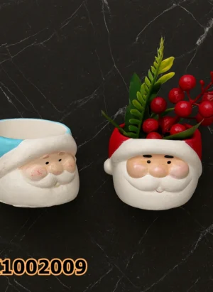 PK1002009 - Silikon Kalıp Mum Kalıbı - Saksı Noel Baba