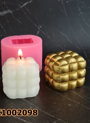 PK1002098 - Silikon Kalıp Mum Kalıbı - Yastık Bubble Mum