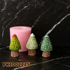 PK1002225 - Silikon Kalıp Mum Kalıbı - Minik Çam Ağacı