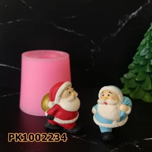 PK1002234 - Silikon Kalıp Mum Kalıbı - Heybeli Noel Baba