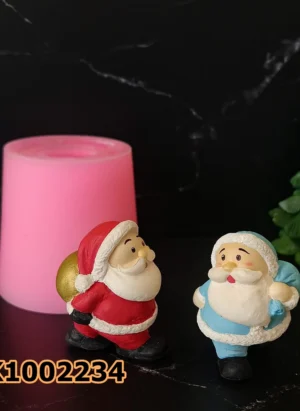 PK1002234 - Silikon Kalıp Mum Kalıbı - Heybeli Noel Baba
