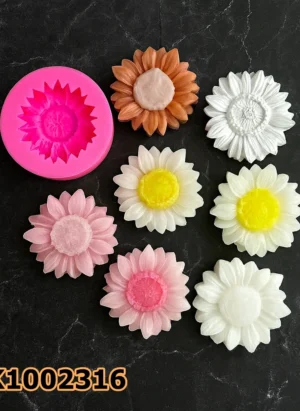 PK1002316 - Silikon Kalıp Mum Kalıbı - Küçük Ayçiçeği