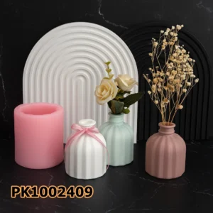 PK1002409 - Silikon Kalıp Mum Kalıbı - Boğumlu Vazo