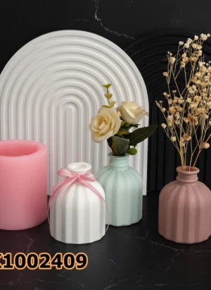 PK1002409 - Silikon Kalıp Mum Kalıbı - Boğumlu Vazo