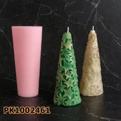 PK1002461 - Silikon Kalıp Mum Kalıbı - Yıldızlı Çam Ağacı