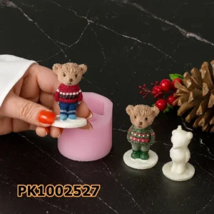 PK1002527 - Silikon Kalıp Mum Kalıbı - Minik Teddy Ayıcık