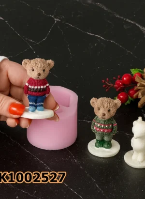 PK1002527 - Silikon Kalıp Mum Kalıbı - Minik Teddy Ayıcık