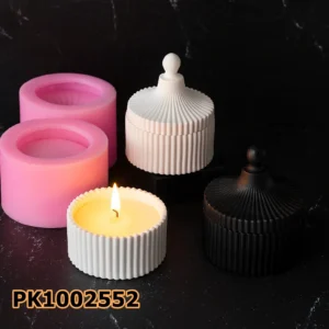 PK1002552 - Silikon Kalıp Mum Kalıbı - Çizgili Form Kapaklı Kutu