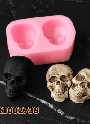 PK1002738 - Silikon Kalıp Mum Kalıbı - 2'li Kurukafa