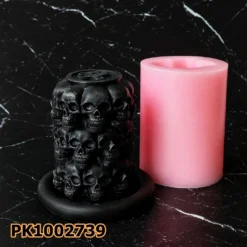 PK1002739 - Silikon Kalıp Mum Kalıbı - Silindir Kurukafa