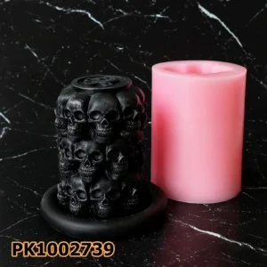PK1002739 - Silikon Kalıp Mum Kalıbı - Silindir Kurukafa