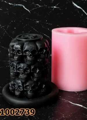 PK1002739 - Silikon Kalıp Mum Kalıbı - Silindir Kurukafa