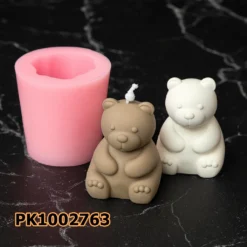PK1002763 - Silikon Kalıp Mum Kalıbı - Küçük Boy Oturan Ayıcık