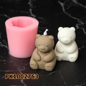 PK1002763 - Silikon Kalıp Mum Kalıbı - Küçük Boy Oturan Ayıcık