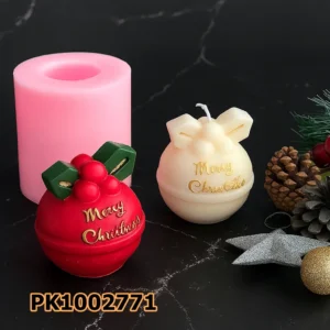 PK1002771 - Silikon Kalıp Mum Kalıbı - Yılbaşı Yuvarlak Top