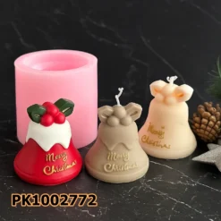 PK1002772 - Silikon Kalıp Mum Kalıbı - Yılbaşı Çanı