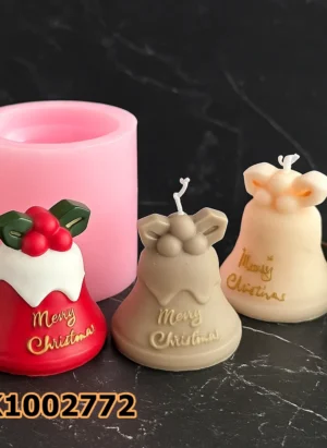 PK1002772 - Silikon Kalıp Mum Kalıbı - Yılbaşı Çanı