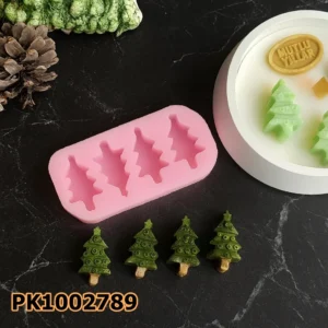 PK1002789 - Silikon Kalıp Mum Kalıbı - 4'lü Mini Çam Ağacı