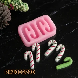 PK1002790 - Silikon Kalıp Mum Kalıbı - 4'lü Mini Baston Şeker