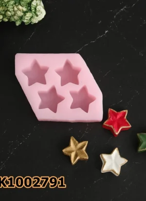 PK1002791 - Silikon Kalıp Mum Kalıbı - 4'lü Mini Yıldızlar