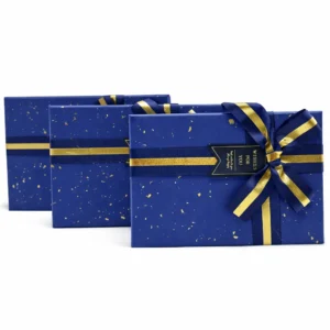 Dikdörtgen K0974 Desenli Hediye Kutusu 3lü