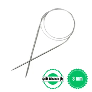 100 cm çelik misinalı şiş 3 mm