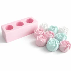 PY1000486 - Silikon Kalıp Mum Kalıbı - Fındık Gül 3lü