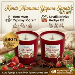 Çilek Tarlası mum seti soya