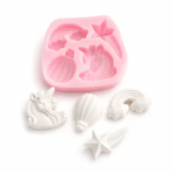 1277 - Silikon Kalıp Mum Kalıbı - Unicorn Gökkuşağı Yıldız Balon