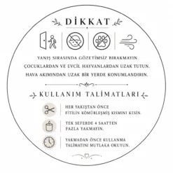 Mum Etiketi 20 Adet - Dikkat - Mum Kullanım Talimatı