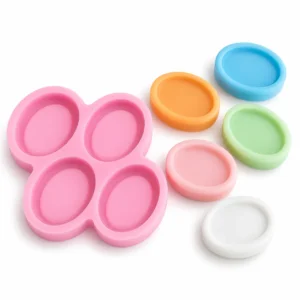 1359 - Silikon Kalıp Sabun Kalıbı - Oval Kenarlı Sabun 4lü