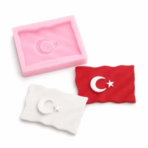 1370 - Silikon Kalıp Mum Kalıbı - Türk Bayrağı
